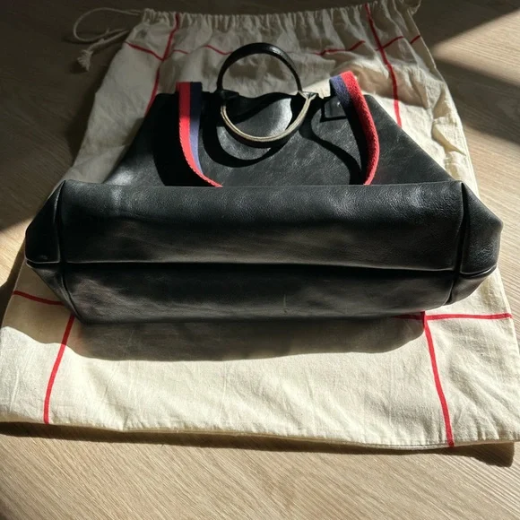 Clare V. Navy Tote Bag with Red and Navy Straps - Picture 8 of 9